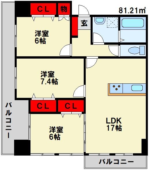 スカイタワー太賀の間取り