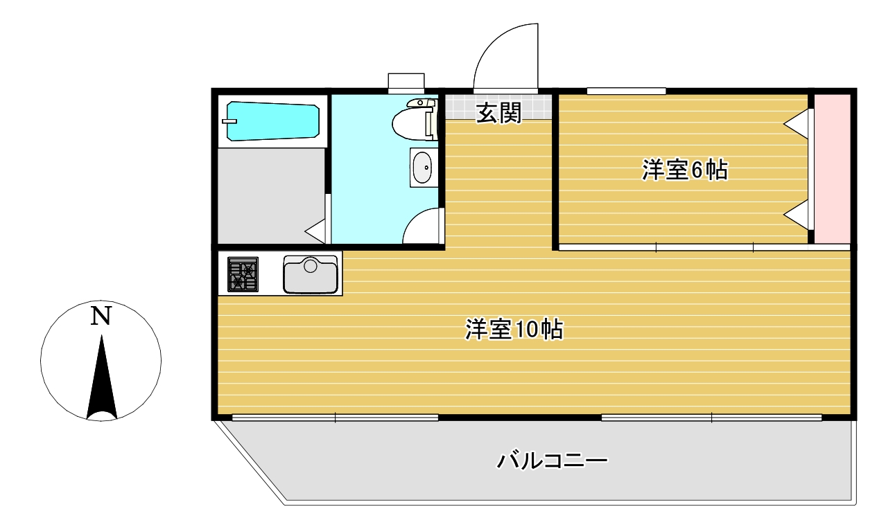 中山マンションの間取り