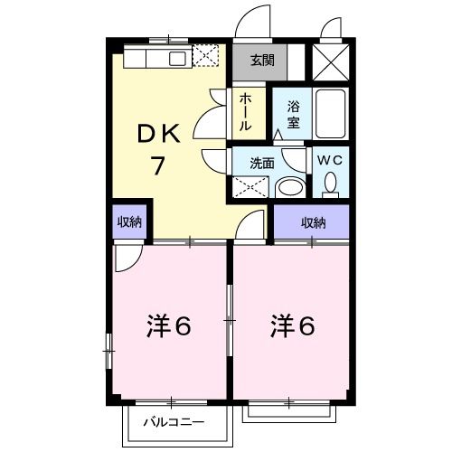 河北郡津幡町字太田のアパートの間取り