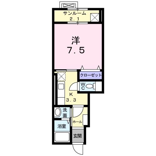 長岡市平島のアパートの間取り