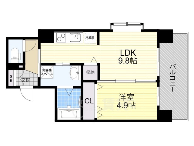 茨木市天王のマンションの間取り