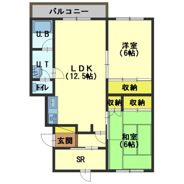 函館市日吉町のアパートの間取り