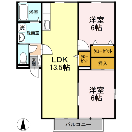 サンヴェール　Ａ棟の間取り