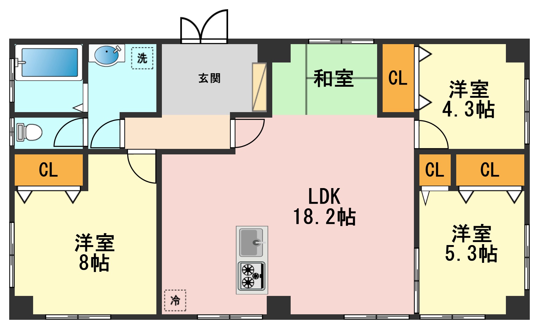 葛飾区柴又のマンションの間取り