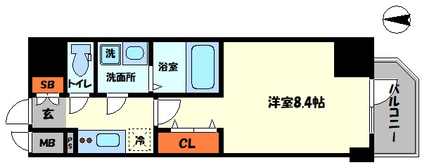 大阪市浪速区浪速東のマンションの間取り