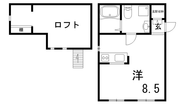 神戸市北区有野町唐櫃のアパートの間取り