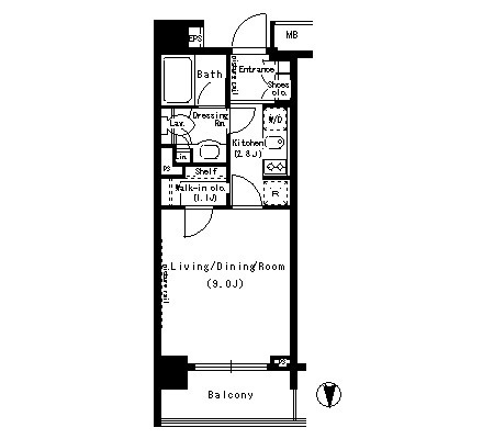 港区芝のマンションの間取り