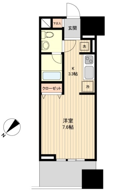 台東区三ノ輪のマンションの間取り