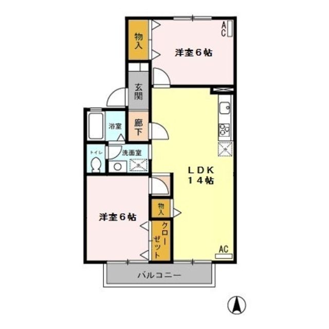 八王子市片倉町のアパートの間取り