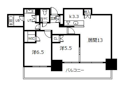 プレミスト旭川ザ・タワー８０２号室の間取り