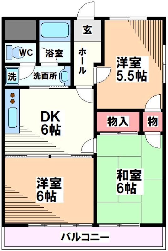 国分寺市日吉町のマンションの間取り