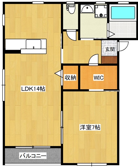 郡山市島のアパートの間取り