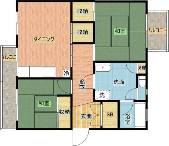 岩成台西団地512号棟の間取り