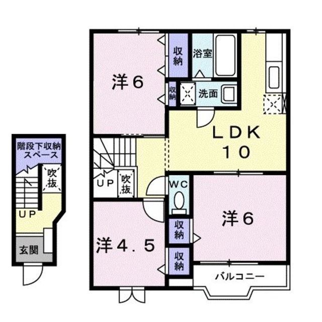 和歌山市本脇のアパートの間取り