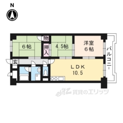 栗東市目川のマンションの間取り