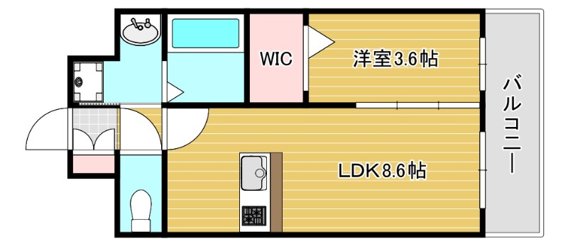 東大阪市長田西のマンションの間取り