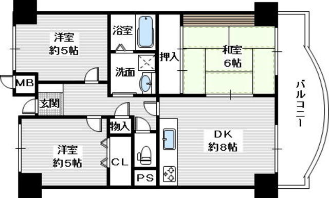 河内長野市小山田町のマンションの間取り