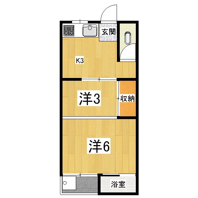 大津市横木のアパートの間取り