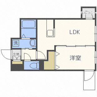 札幌市豊平区平岸六条のマンションの間取り