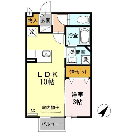 高岡市本町のアパートの間取り