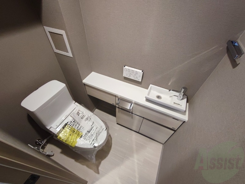 トイレ　ウォシュレット機能がついたトイレ。安心して使用できますね。