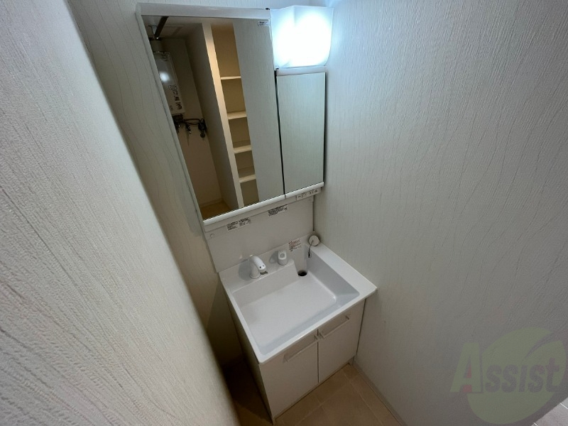 洗面設備　シャンプードレッサー。身支度はここでばっちりですね。