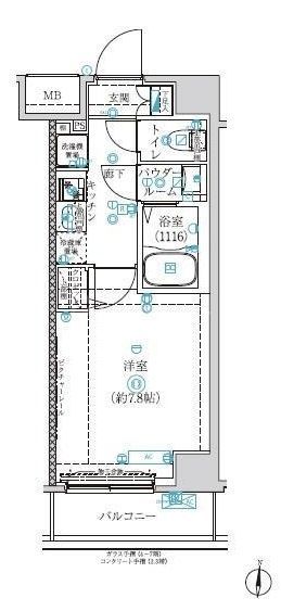都営新宿線 森下駅 徒歩6分 10階建 築8年の間取り写真