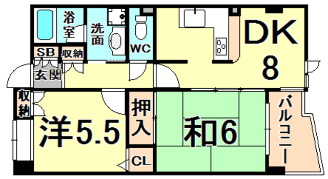 ヒルズ上甲子園の間取り写真