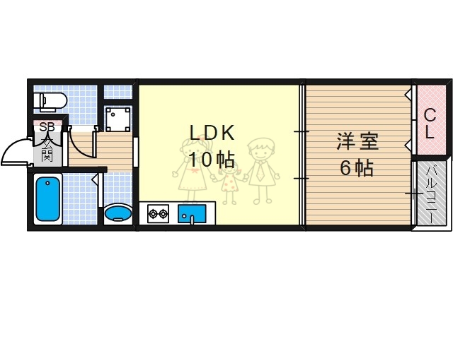 長居コーポの間取り写真