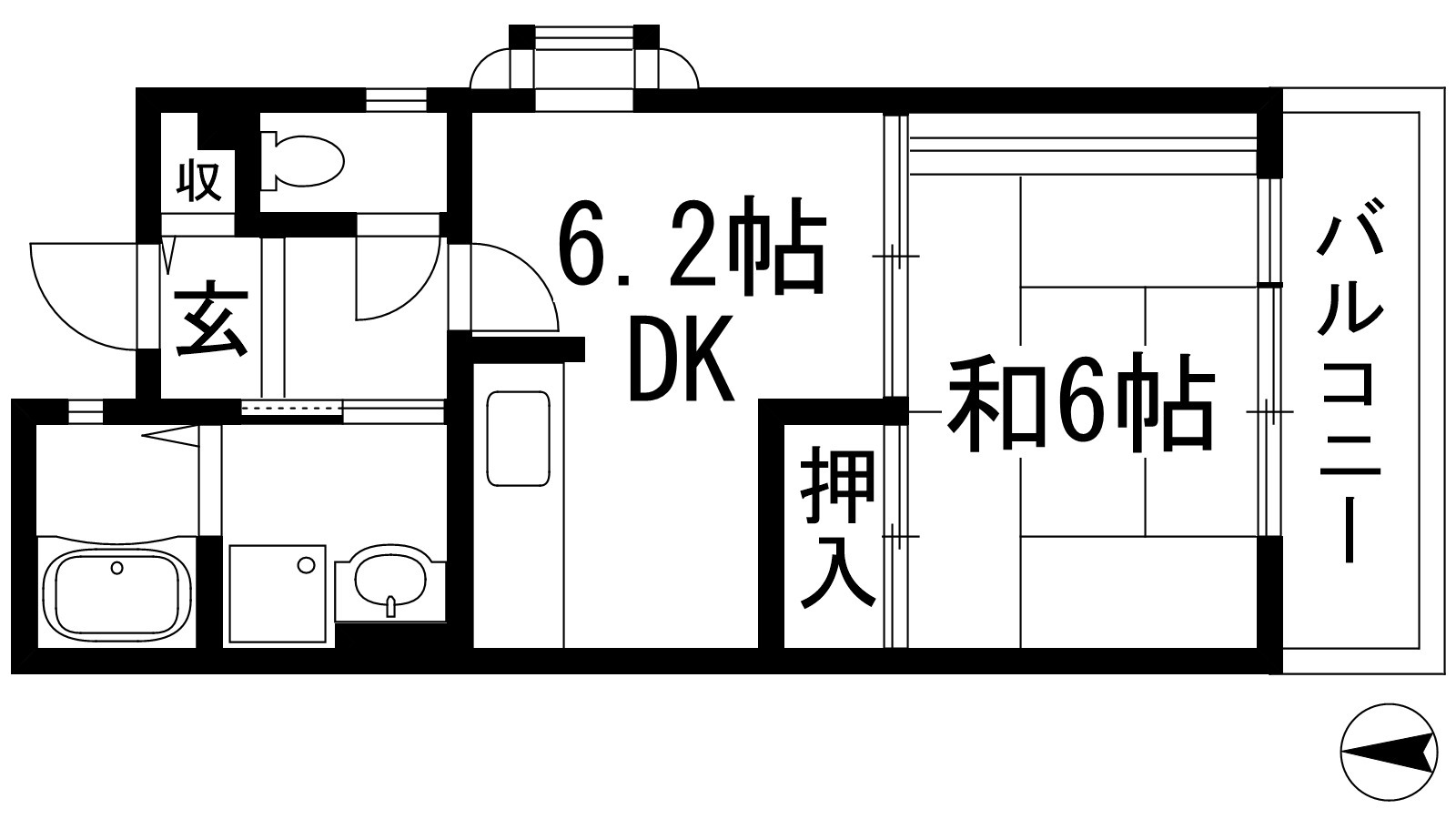 阪急宝塚線 池田駅 徒歩15分 5階建 築28年の間取り写真