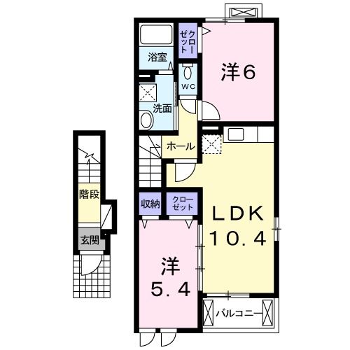ＪＲ草津線 貴生川駅 徒歩6分 2階建 築16年の間取り写真