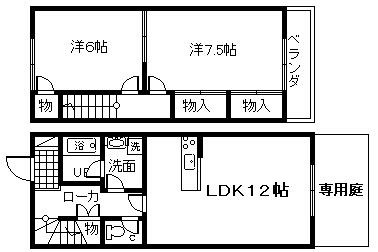 ＪＲ阪和線 下松駅 徒歩14分 2階建 築30年の間取り写真