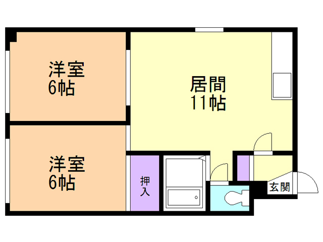 函館市千歳町のマンションの間取り