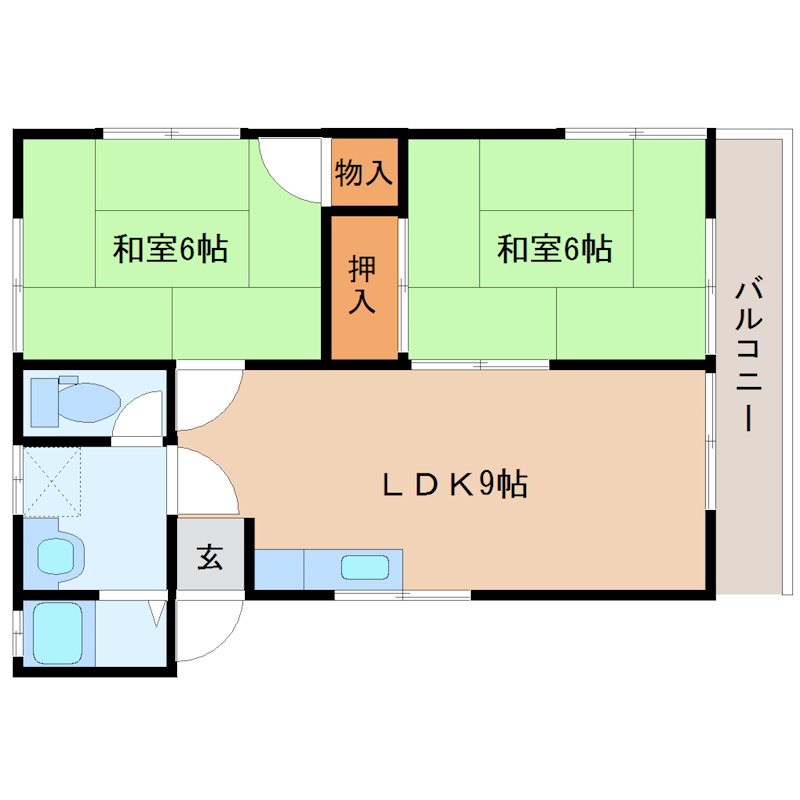 ハイツ岡下の間取り