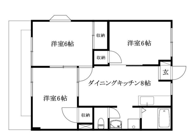 松山市勝岡町のマンションの間取り