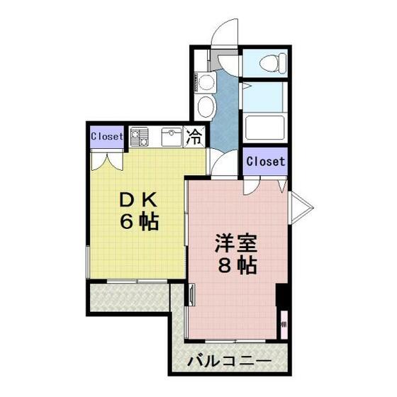 熊本市中央区国府のマンションの間取り