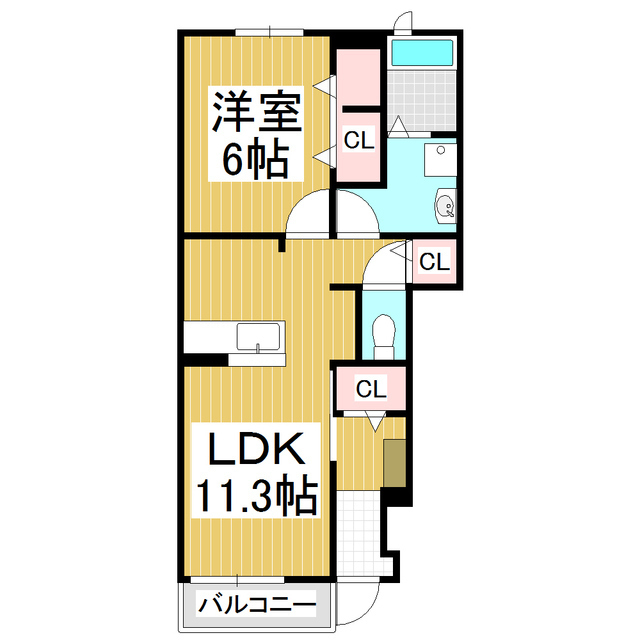 長野県松本市筑摩１（アパート）の賃貸物件の間取り