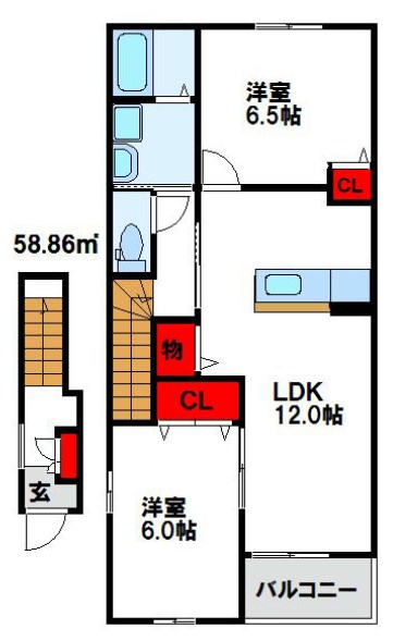 グリーンヒルズ旭　A棟の間取り