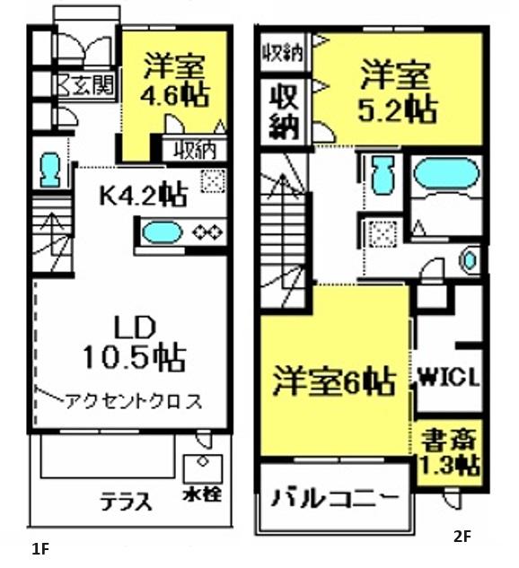 埼玉県さいたま市中央区大戸２（一戸建）の賃貸物件の間取り