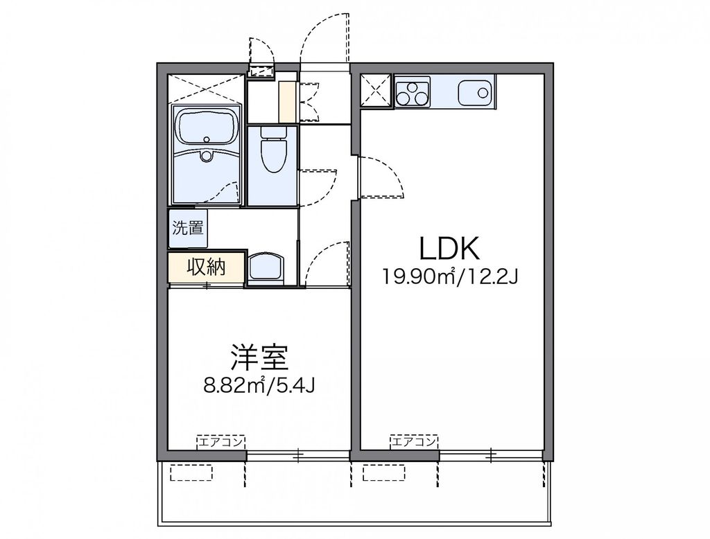 新宿区西新宿のマンションの間取り