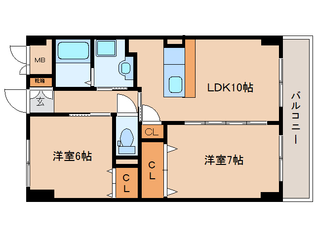 奈良市大森町のマンションの間取り