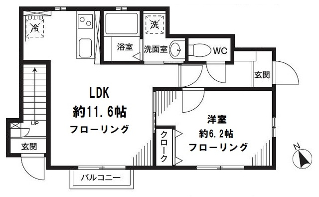 レーブ西国立の間取り