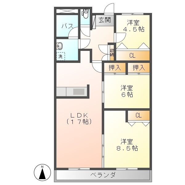 アコールヤマショウの間取り