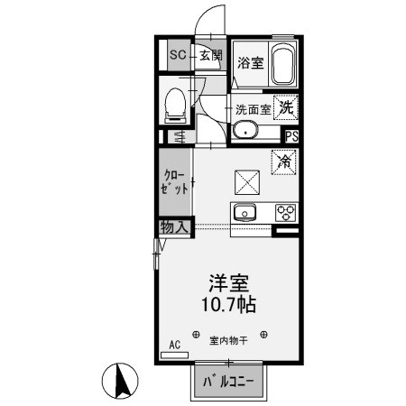 古河市東牛谷のアパートの間取り