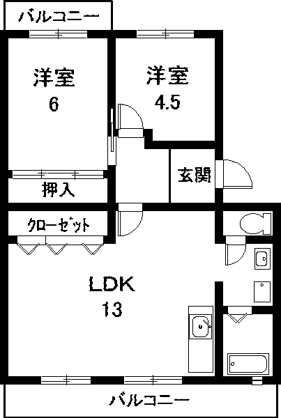 大府市東新町のマンションの間取り