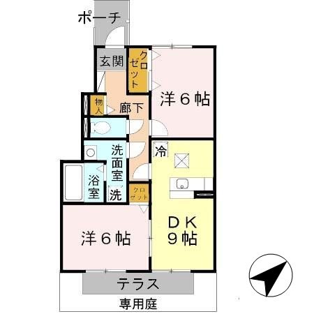 ローズコート野添Ａ棟の間取り