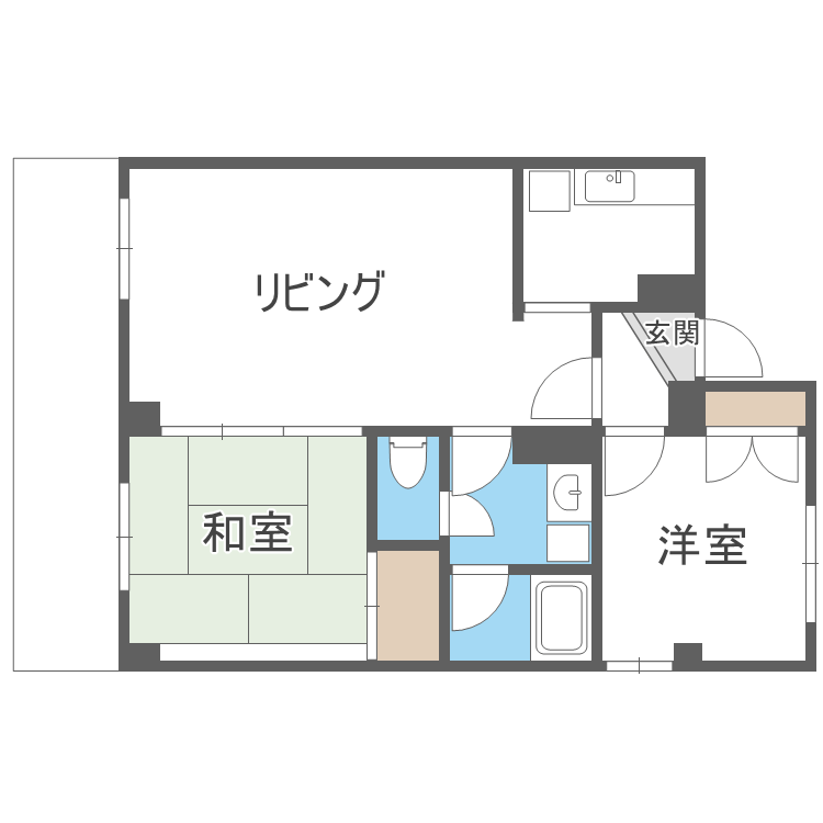 札幌市中央区南十九条西のマンションの間取り