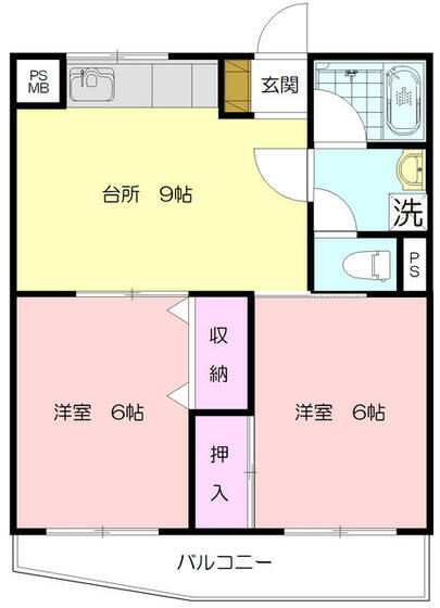 横浜市青葉区柿の木台のマンションの間取り