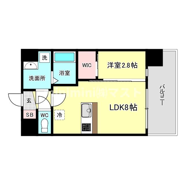 大阪市浪速区敷津西のマンションの間取り