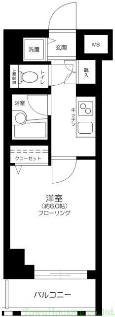 港区六本木のマンションの間取り